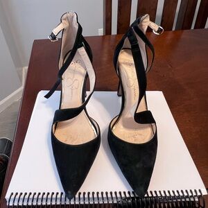 Jessica Simpson wrap around black heels